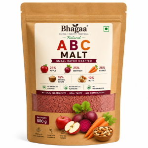 Bhagaa® ABC Malt – Natural Apple, Beetroot & Carrot Malt in 500g Kraft Window Pouch.