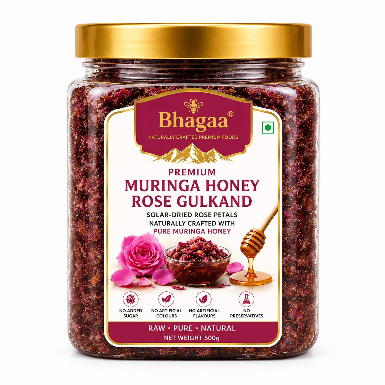 Bhagaa® Premium Moringa Honey Rose Gulkand
