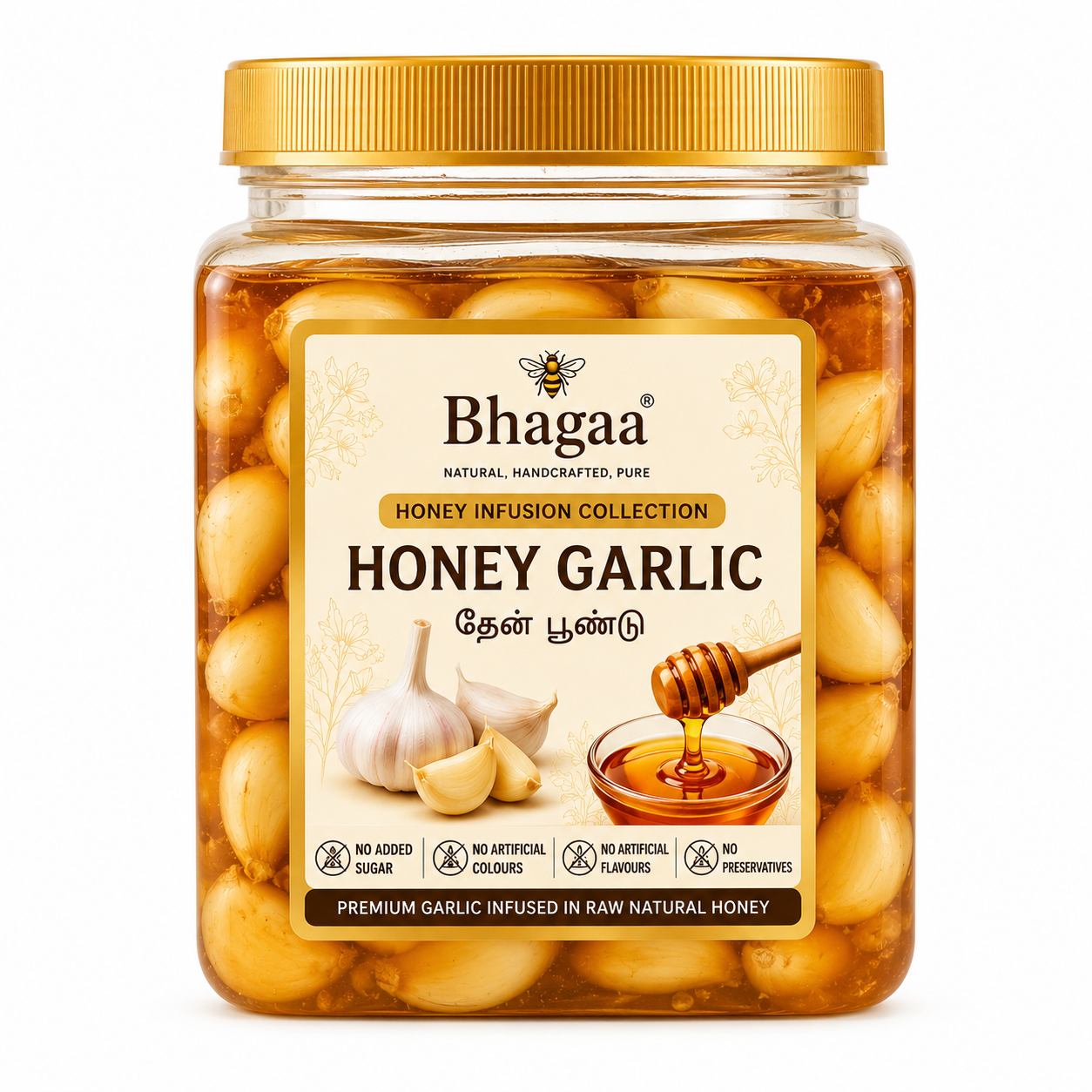 Bhagaa® Honey Garlic | Premium Garlic Naturally Infused with Raw Honey