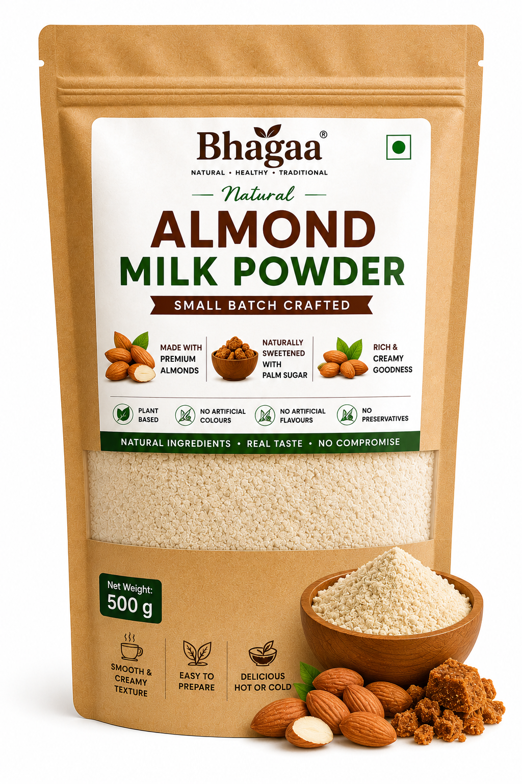 Bhagaa® Almond Milk Powder – Natural Plant-Based Almond Drink Mix