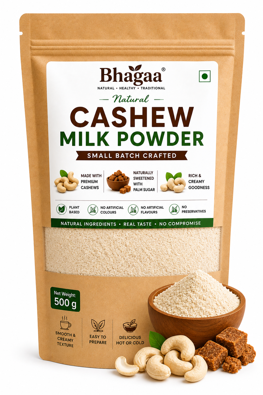 Bhagaa® Cashew Milk Powder – Natural Plant-Based Cashew Drink Mix
