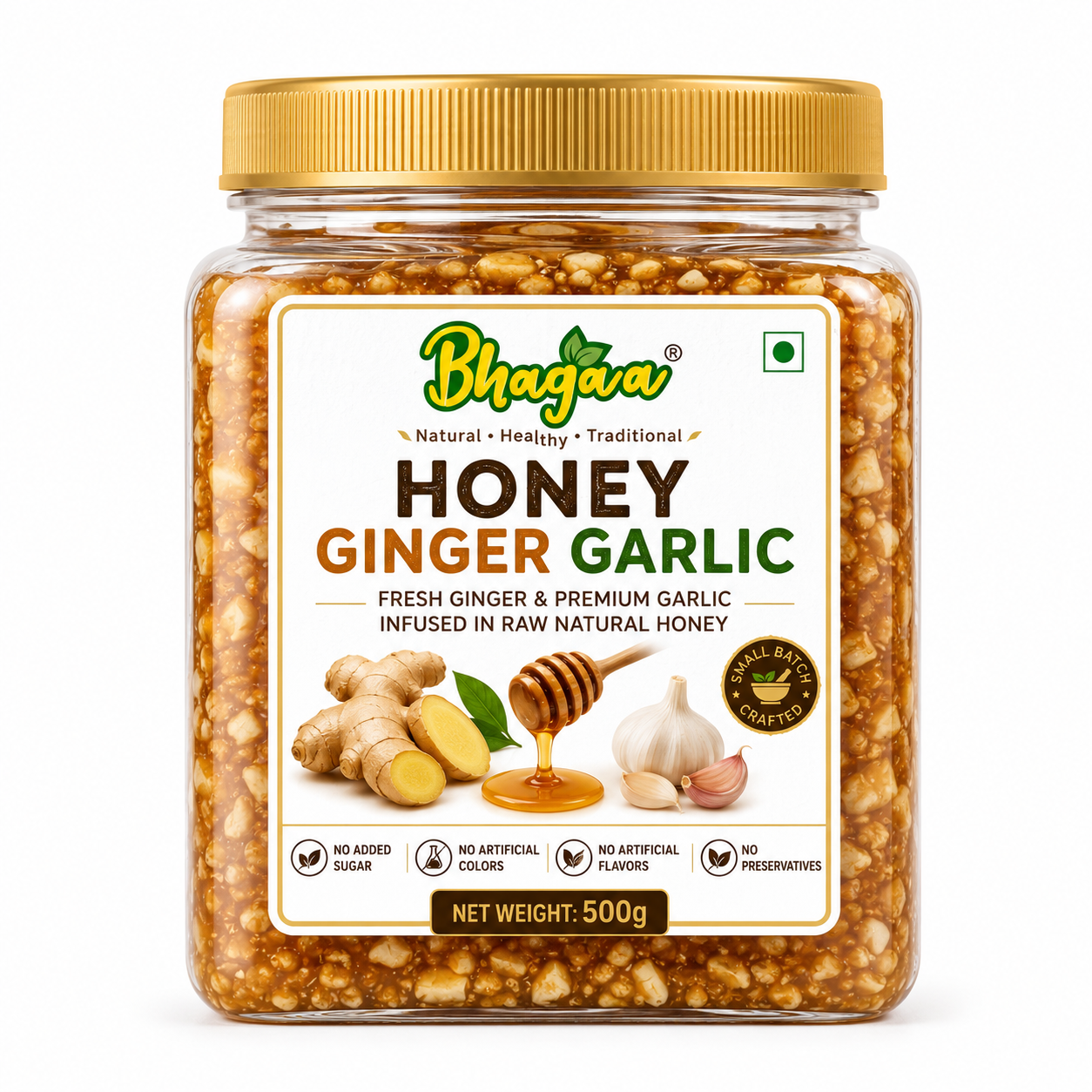 Bhagaa® Honey Ginger Garlic | Raw Honey Infusion