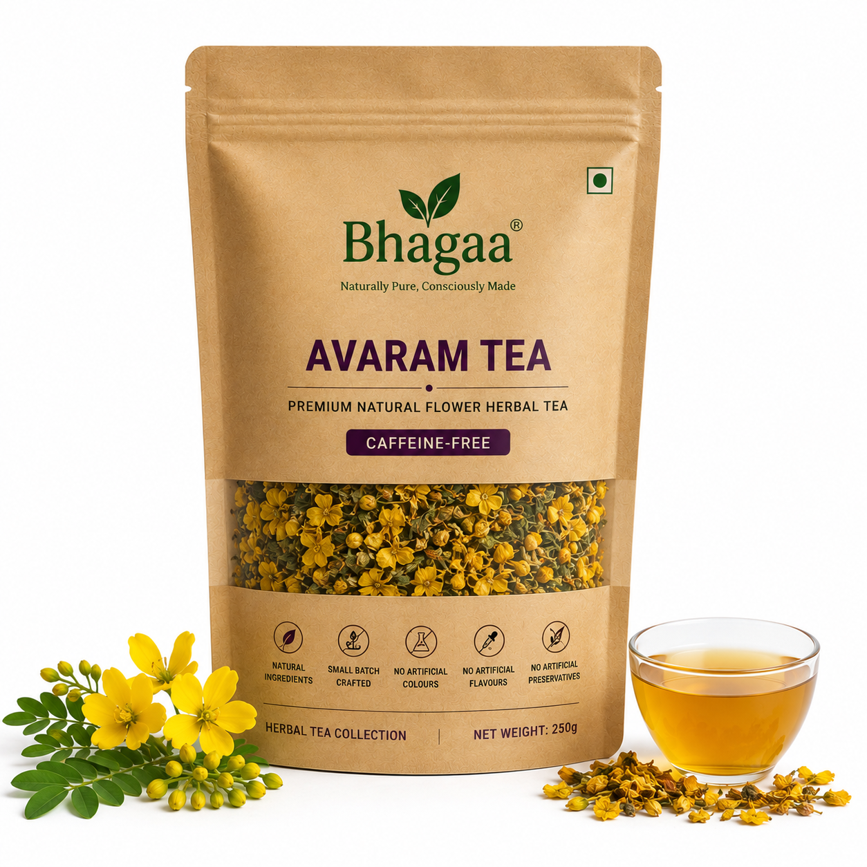Bhagaa® Avaram poo Tea – Premium Natural Avaram poo Tea