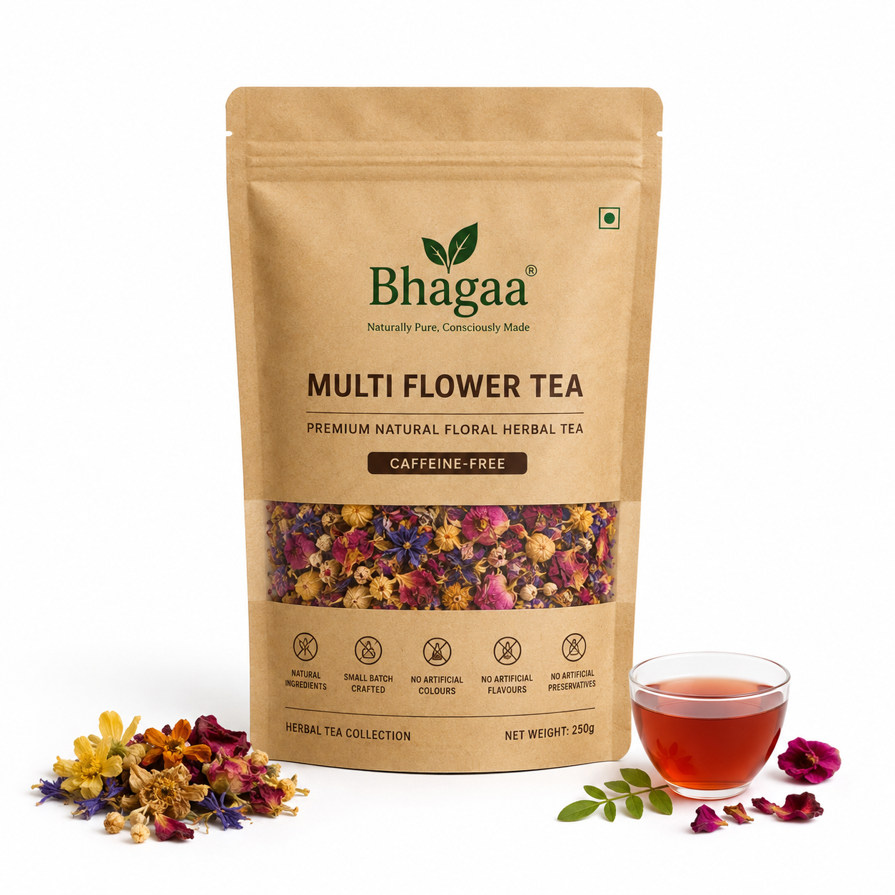 Bhagaa® Multi Flower Tea – Premium Natural Floral Herbal Tea Blend